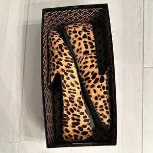 NIB Birdies Starling Genuine Calf Hair Leopard Print Flat